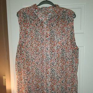 Multi colored sheer sleeveless top